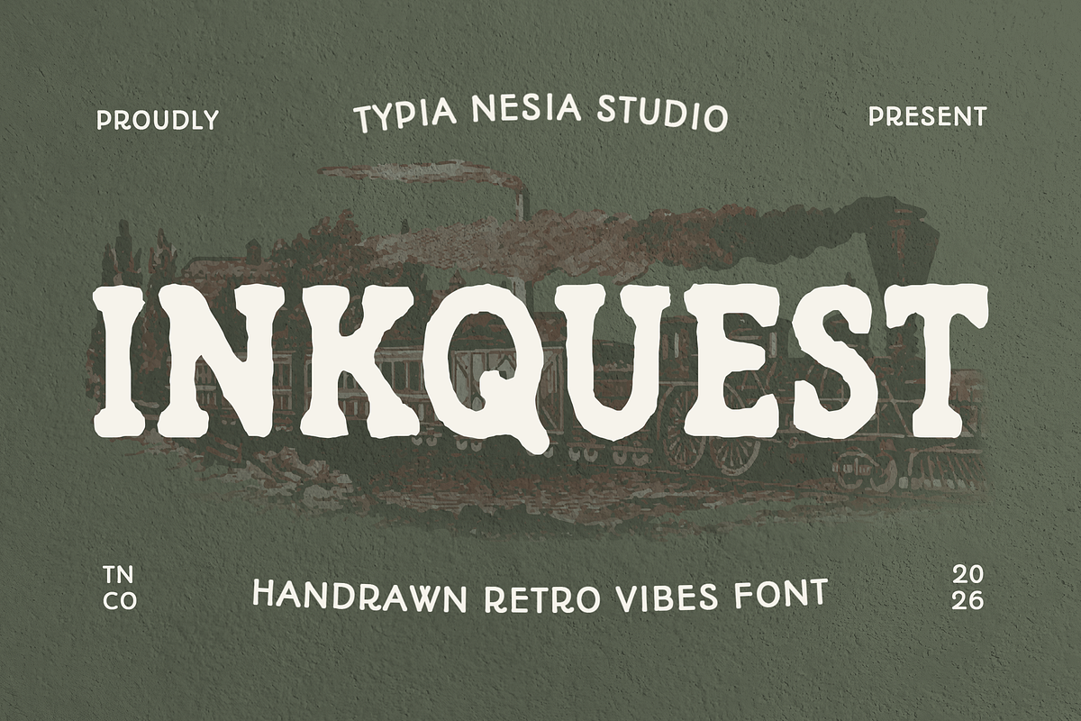 Inkquest - Rough Vintage Slab Serif, a Slab Serif Font by Typia Nesia (Photo 1 of 12)