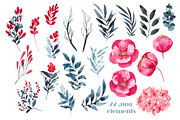 Hortensia - Watercolor floral bundle, an Illustration by Charushella (Thumbnail 4 of 7)