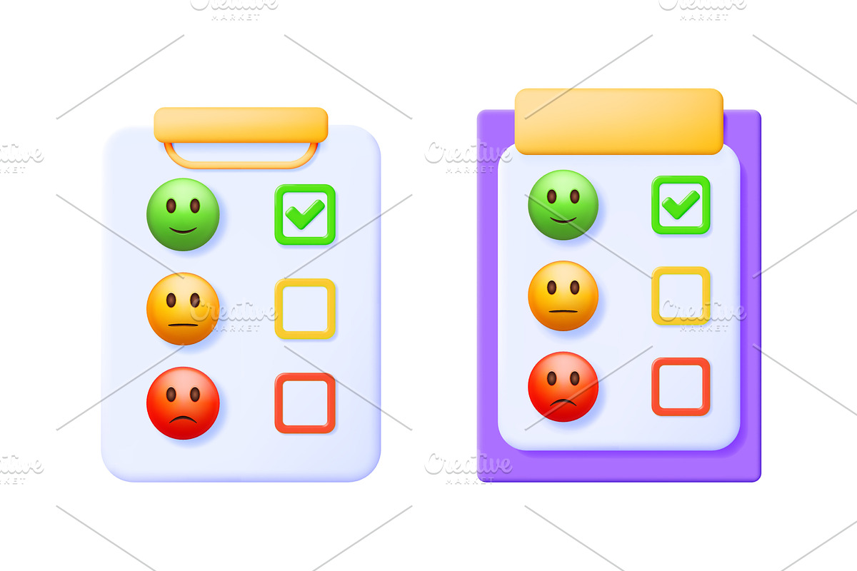 Two customer satisfaction survey, an Object Illustration by Abscent