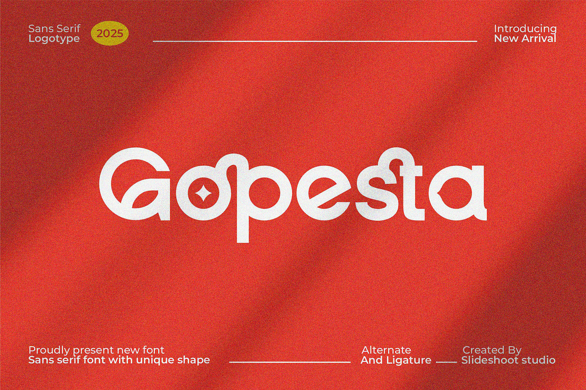 Gopesta || Modern Unique Sans Serif, a Sans Serif Font by Idea Studio (Photo 1 of 5)