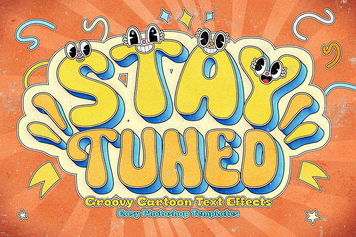 Groovy Cartoon Text Effects, a Layer Style Add-On by Andrew Skoch Design (Photo 4 of 9)