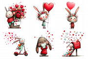 Whimsical Valentine Bunny Clipart, an Illustration by Daily.Designs (Thumbnail 3 of 6)