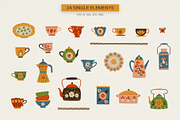Retro Kitchen Tea & Coffee Clipart, a Food Illustration by Irina Ostapenko (Thumbnail 2 of 9)