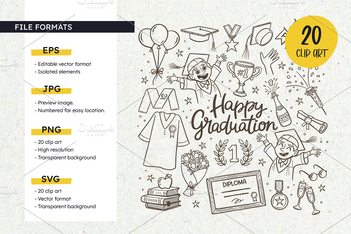 Graduation Party Doodles, an Education Illustration by insemar (Photo 3 of 4)