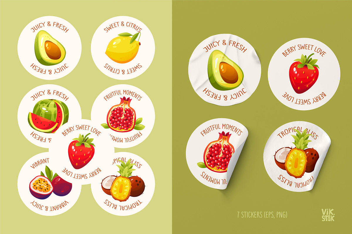 Fruits Vector Collection, a Food Illustration by vik.stock (Photo 3 of 4)