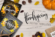 Thanksgiving posters with lettering, a Flyer Template by catary art (Thumbnail 1 of 4)