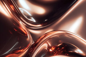 Wavy liquid metallic surface creating an abstract background with reflective co, a Photo by Studio ANNA