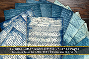 Blue Letter Manuscripts Scrapbooks, a Background Graphic by V Design Creator (Thumbnail 1 of 12)
