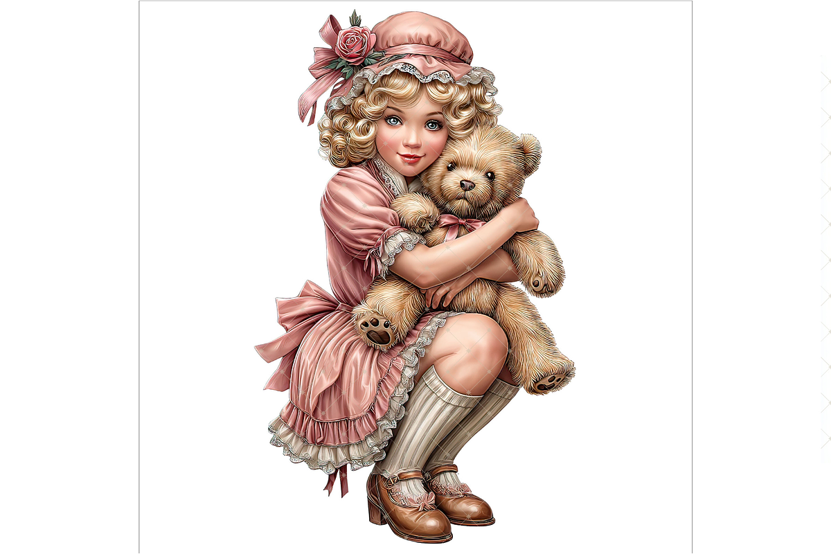Girl With Teddy Bear Clipart PNG, a Person Illustration by Memories By Lea (Photo 16 of 20)