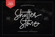 Shutter Stone - Signature Script, a Script Font by Sarid Ezra (Thumbnail 1 of 9)
