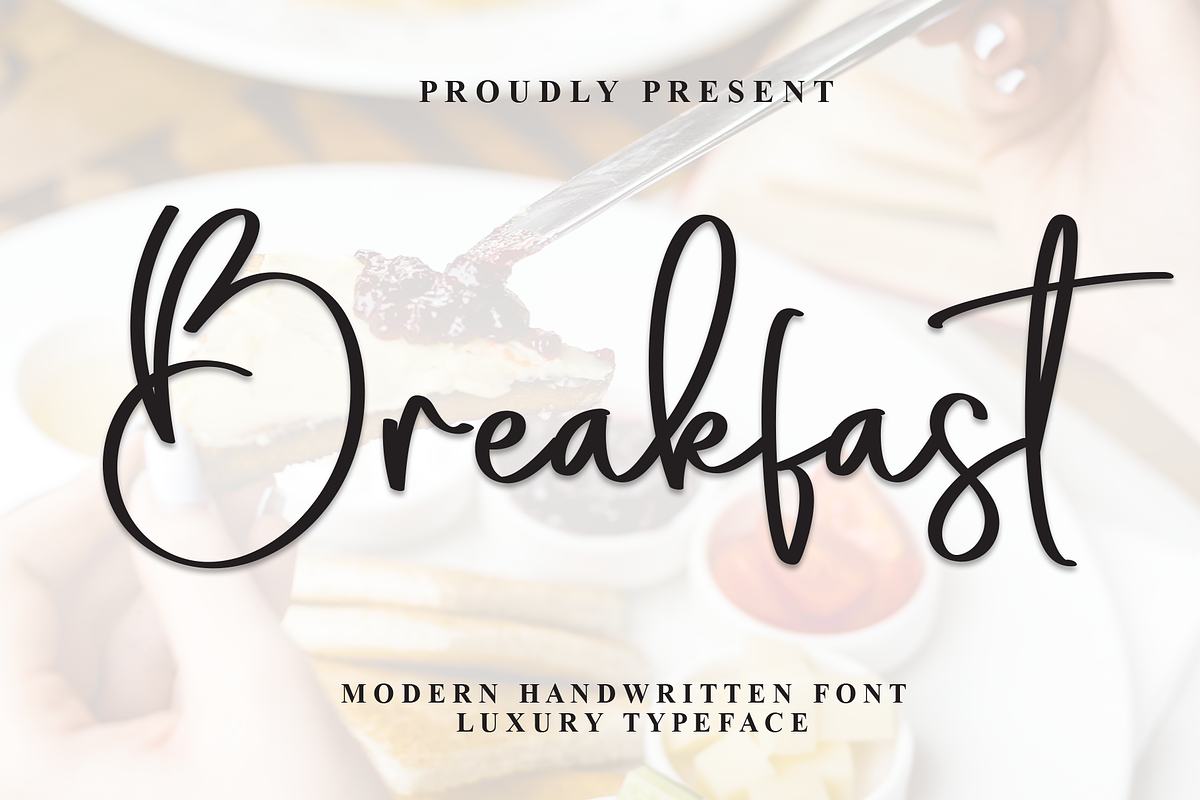 Breakfast | Script Font, a Handwritten Font by Scratchones (Photo 1 of 8)