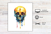 Watercolor Creepy Halloween Clipart, an Illustration by Canvas Craft (Thumbnail 7 of 7)