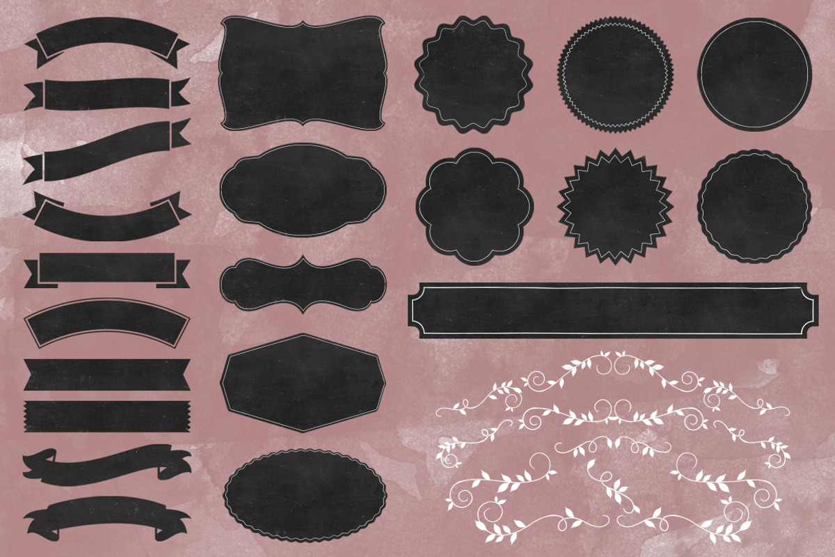 Chalkboard Signs, Ribbons & Badges preview 2