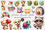 Valentine Animlas Sticker Clipart, an Illustration by Designworld (Thumbnail 1 of 5)