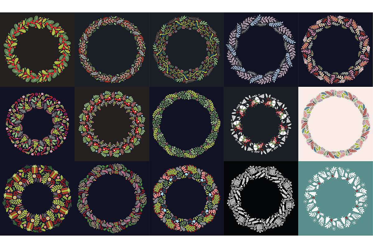 60 Christmas Wreath Vector, an Invitation Template by Noree (Photo 2 of 4)
