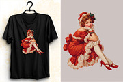 Vintage Christmas Lady Clipart Bund, an Illustration by SVGArt (Thumbnail 7 of 8)