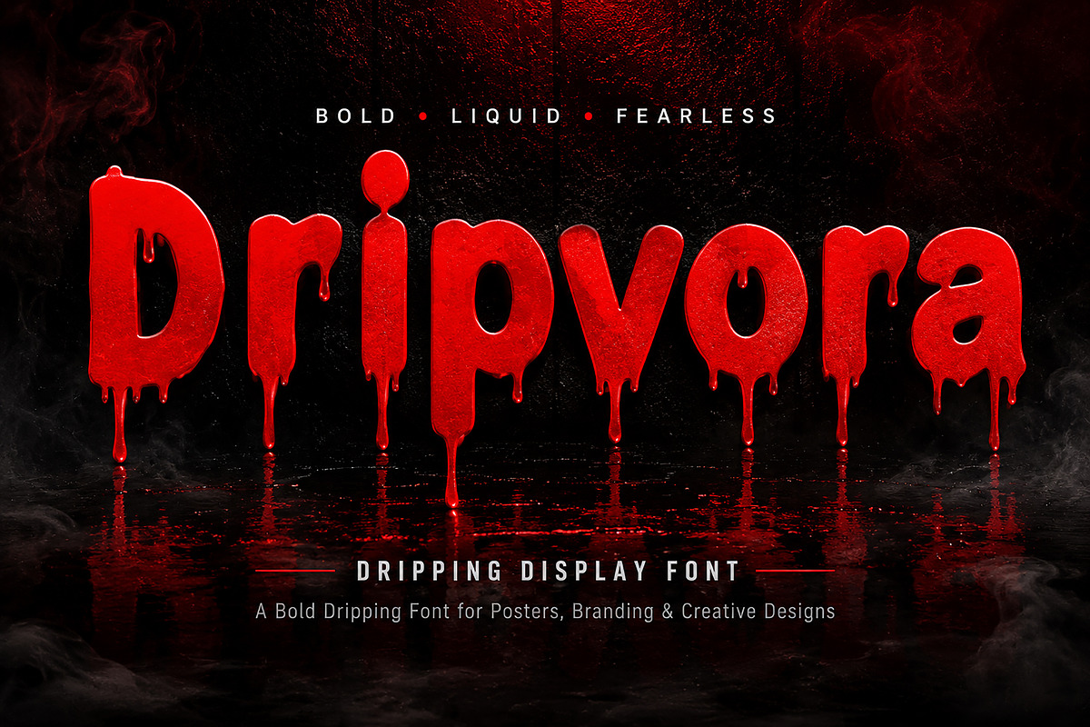 Dripvora – Dripping Display Font, a Slab Serif Font by Wow Magic (Photo 1 of 2)