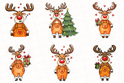 Quirky Christmas Reindeer Clipart, an Illustration by OK Design (Thumbnail 2 of 5)