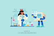 AI Human Lab Medical Collaboration, a Technology Illustration by Partikusi Design (Thumbnail 2 of 3)