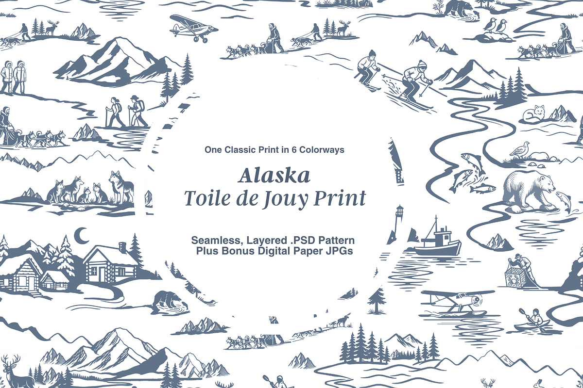 Alaska Illustrated Pattern, a Pattern Graphic by Hughes Studio (Photo 1 of 9)