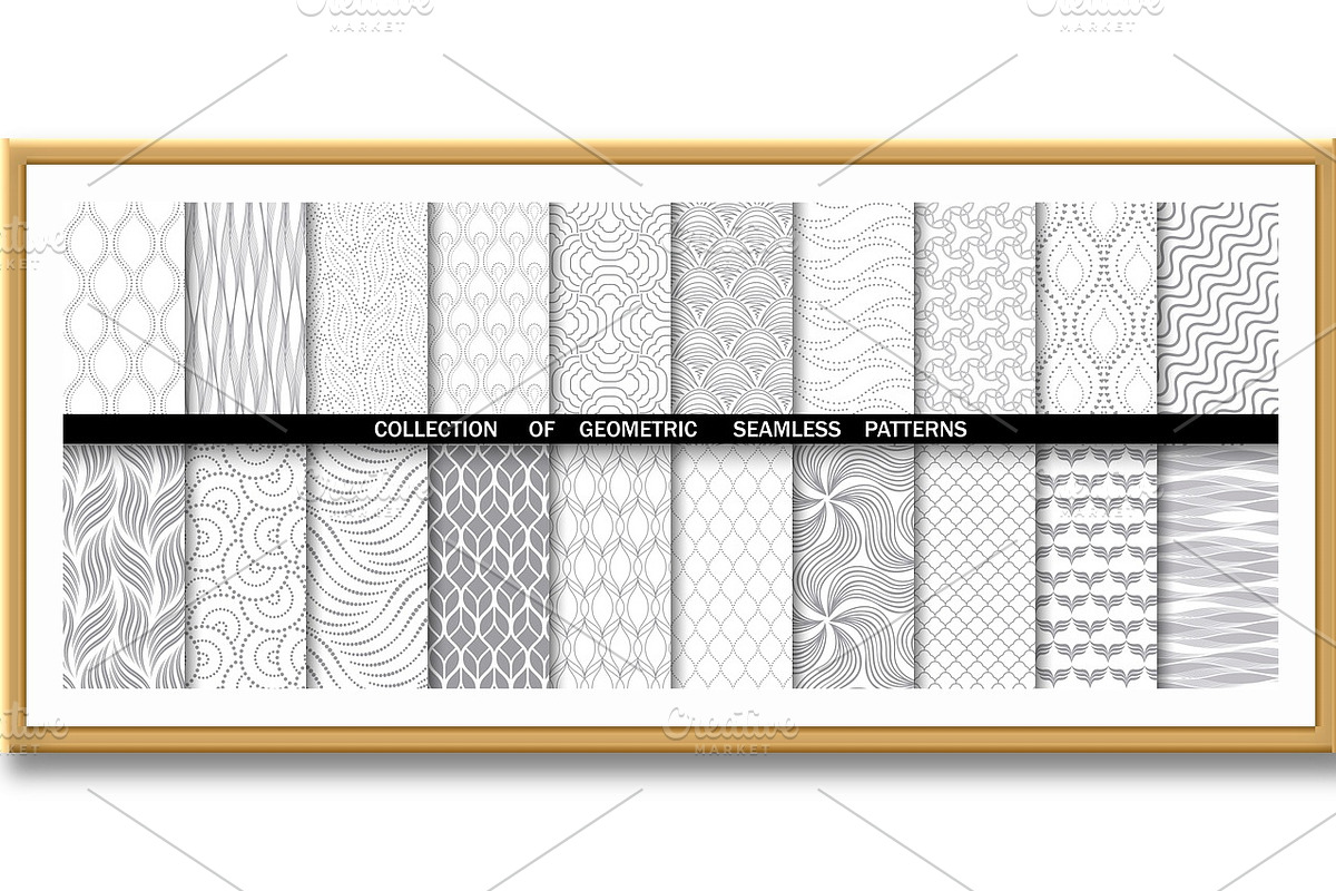 Geometric set of seamless patterns, a Pattern Graphic by RODINA (Photo 2 of 3)