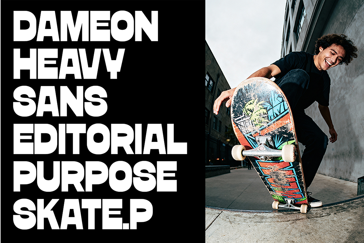 Dameon - Bold Reverse Contrast Font, a Sans Serif Font by Pekotype (Photo 6 of 16)