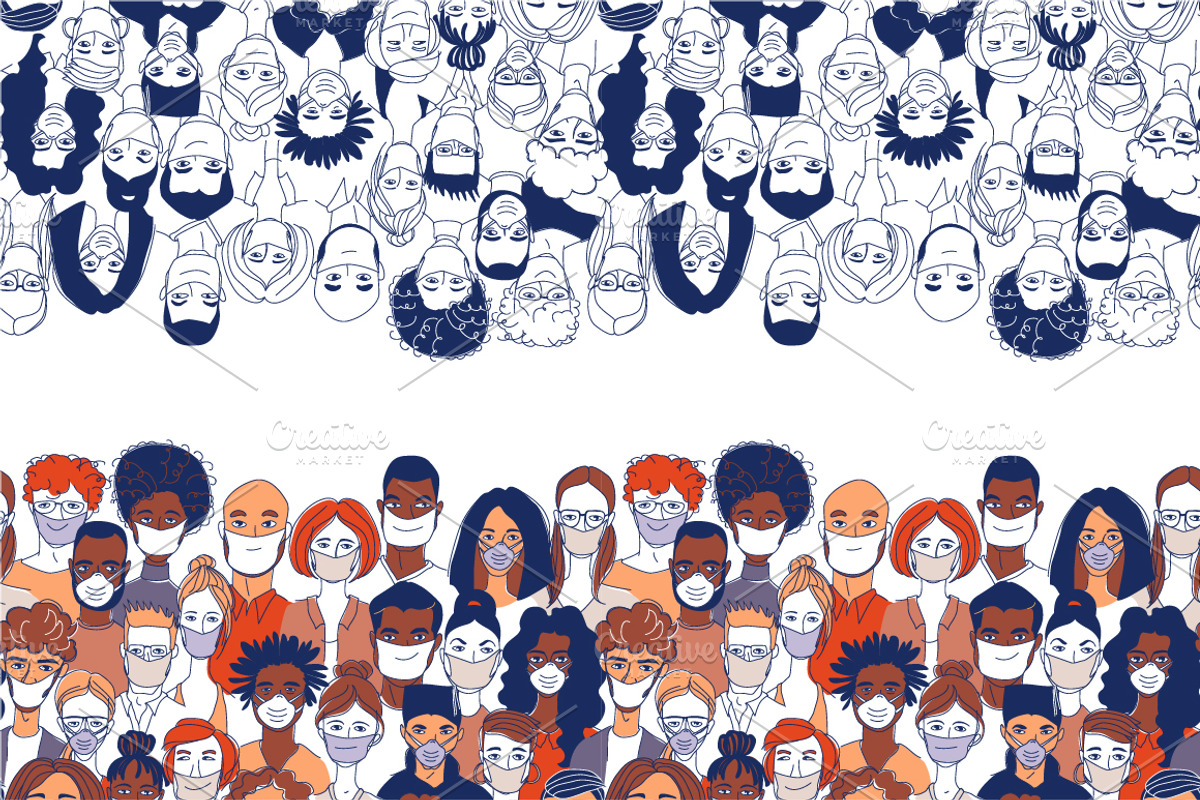 Inclusive Medical Mask Portraits, a Healthcare Illustration by VasilkovS (Photo 4 of 7)
