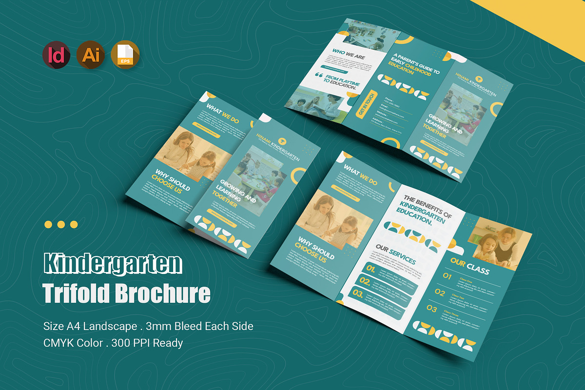 Kindergarten Kid Trifold Brochure, a Brochure Template by Esensifiksi.studio