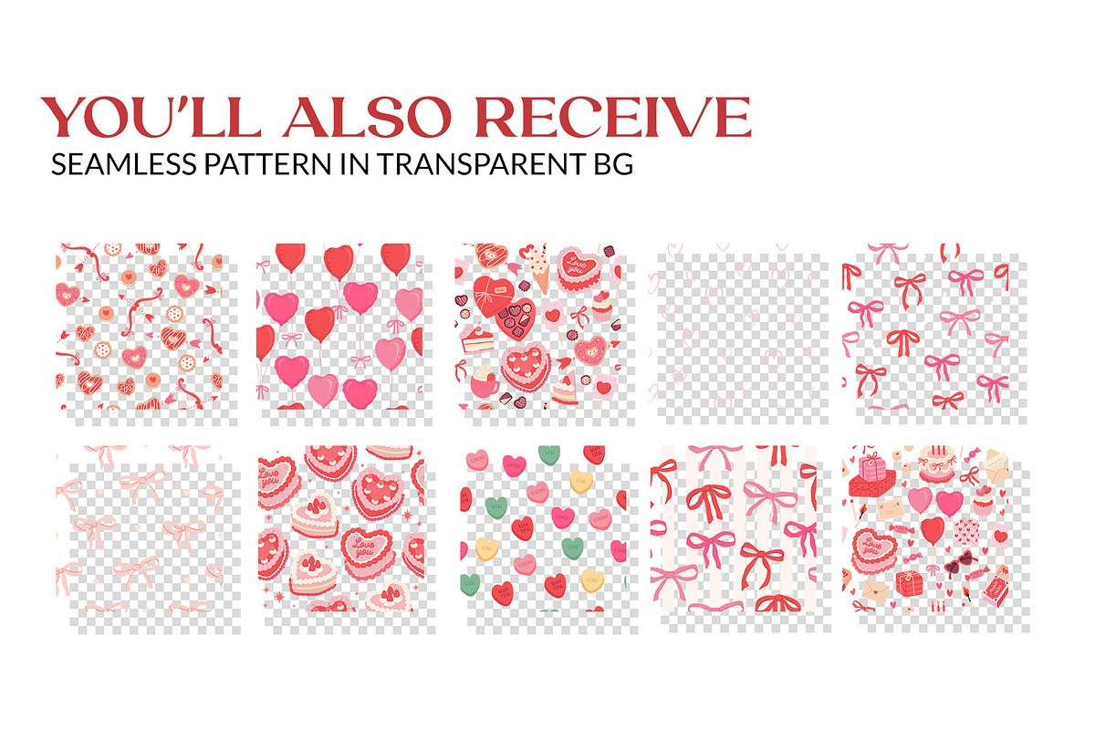 Sweet Romantic Valentine Pattern, a Pattern Graphic by CreativeChristiana (Photo 3 of 9)