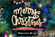 60 Christmas brushes PROCREATE X5, a Brush Add-On by Graphics Resources (Thumbnail 1 of 9)