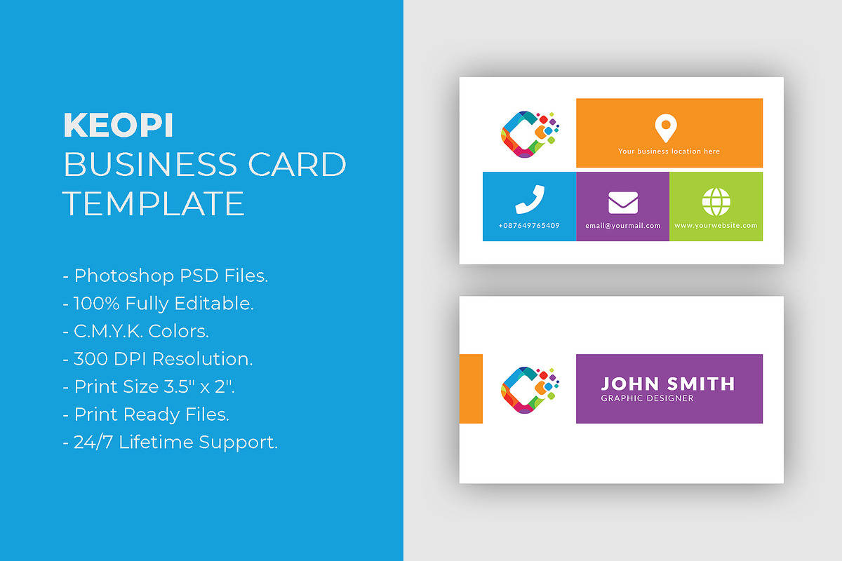 KEOPI Business Card Template, a Business Card Template by Dueza.Com