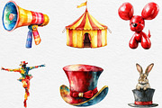 Watercolor Summer Circus Clipart, an Illustration by Black Bird Studio (Thumbnail 4 of 6)