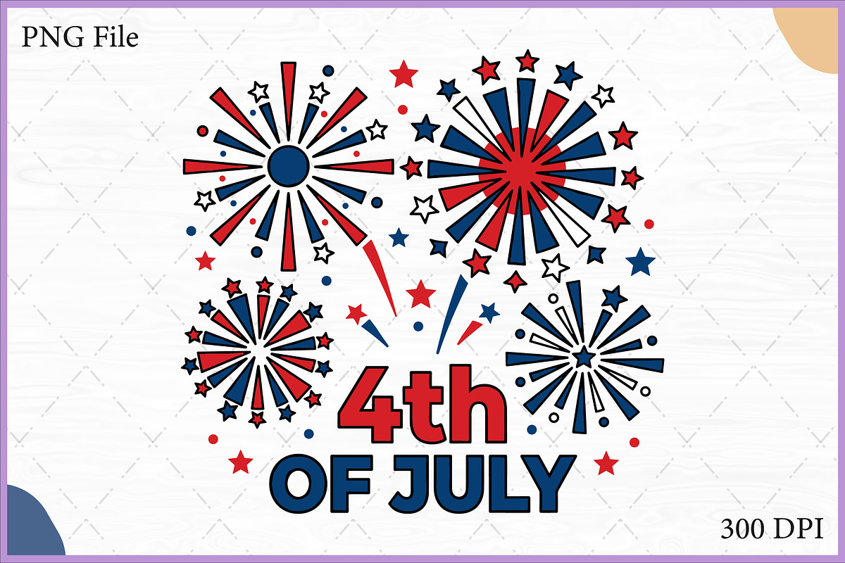 4th of July Fireworks SVG Clipart, a Decorative Illustration by Gfx Expert Team (Photo 1 of 3)