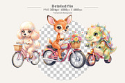 Big Eyed Animal Biking PNG Bundle, an Illustration by Artnoy (Thumbnail 3 of 8)