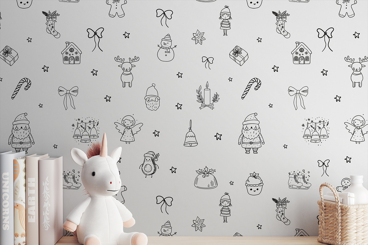 Christmas Whimsy Line Art icon Set, an Object Graphic by Olya Creative