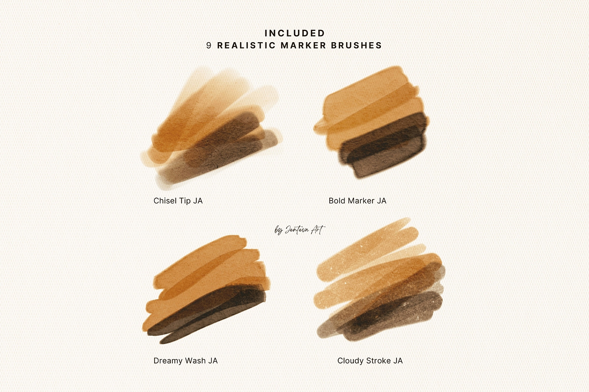 Realistic Procreate Marker Brushes, a Brush Add-On by Jenteva Art (Photo 3 of 13)