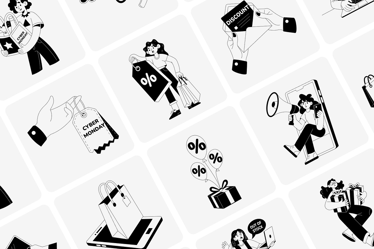 Animated Shopping Illustration Art, a Person Illustration by Prosymbols (Photo 4 of 6)