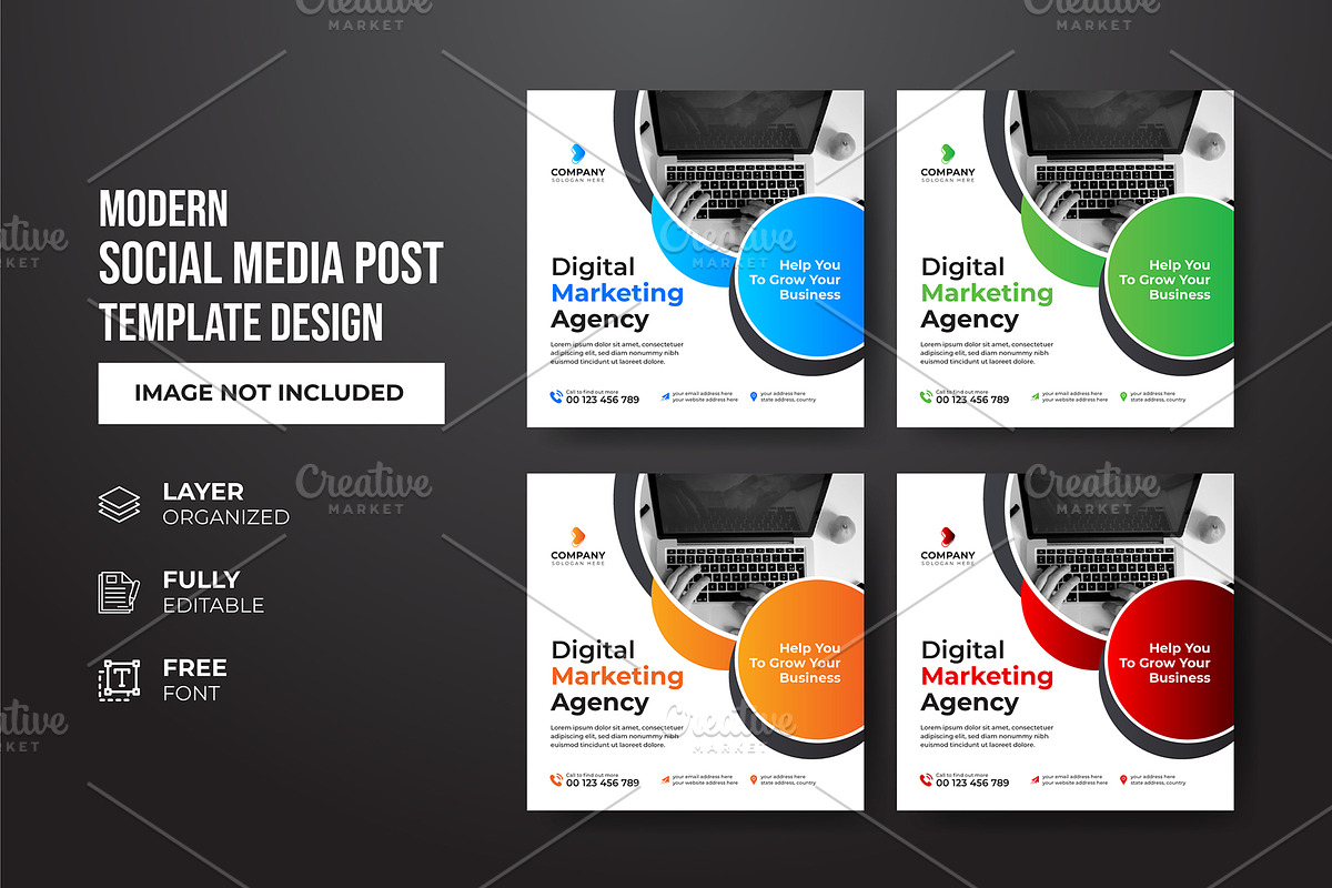 Social Media Post Template, a Social Media Template by gstudiovect21 (Photo 5 of 72)