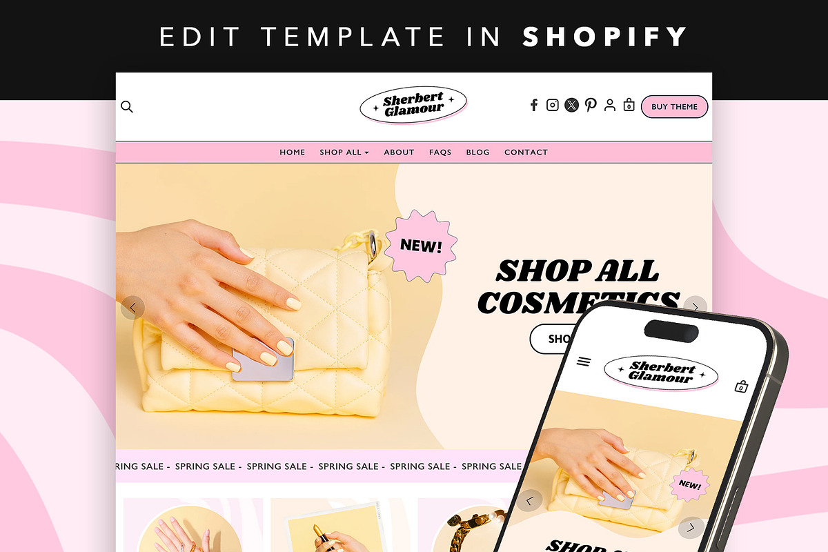 Pastel Beauty Y2K Shopify Theme, a Shopify Template by Template Twist Shop (Photo 1 of 8)