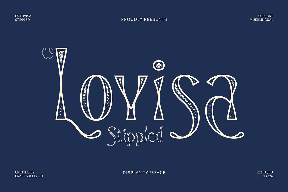 CS Lovisa Stippled, a Sans Serif Font by Craft Supply Co. (Photo 1 of 8)