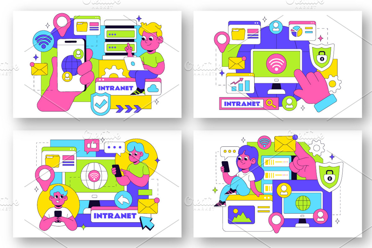 10 Intranet Technology Illustration, a Technology Illustration by denayunebgt (Photo 3 of 4)