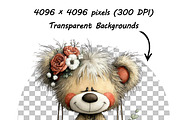 Whimsical Teddy Bear Birthday PNG, an Illustration by one-touch (Thumbnail 7 of 18)