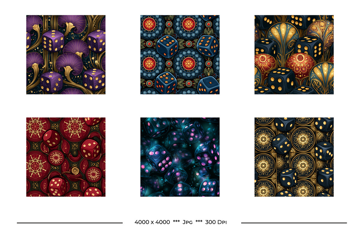 Dice Retro Art Style Patterns, a Pattern Graphic by karenfoleyphoto (Photo 3 of 10)