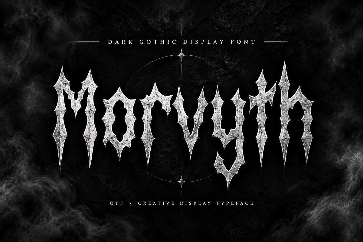 Morvyth — Dark Gothic Display Font, a Blackletter Font by Wow Magic (Photo 1 of 5)