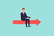 Businessman and arrow, a Finance Illustration by Podis (Thumbnail 3 of 7)