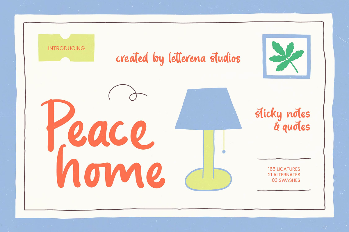 Peace Home Sticky Notes & Quotes, a Script Font by Letterena Studios Script (Photo 1 of 10)
