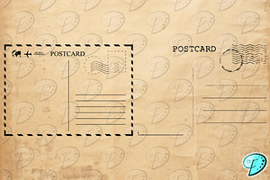 Vintage Postcard Stamp PNGs And SVGs