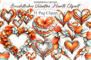 Brushstrokes Valentine Hearts Clipar, an Illustration by designcity5 (Thumbnail 1 of 5)