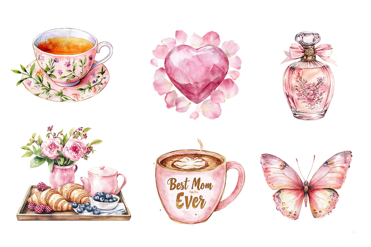 Blush Pink Mother's Day Clipart, an Illustration by CreationArt (Photo 4 of 5)