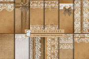 Burlap & Lace Backgrounds, an Illustration by Kandace Lalo Designs (Thumbnail 1 of 3)